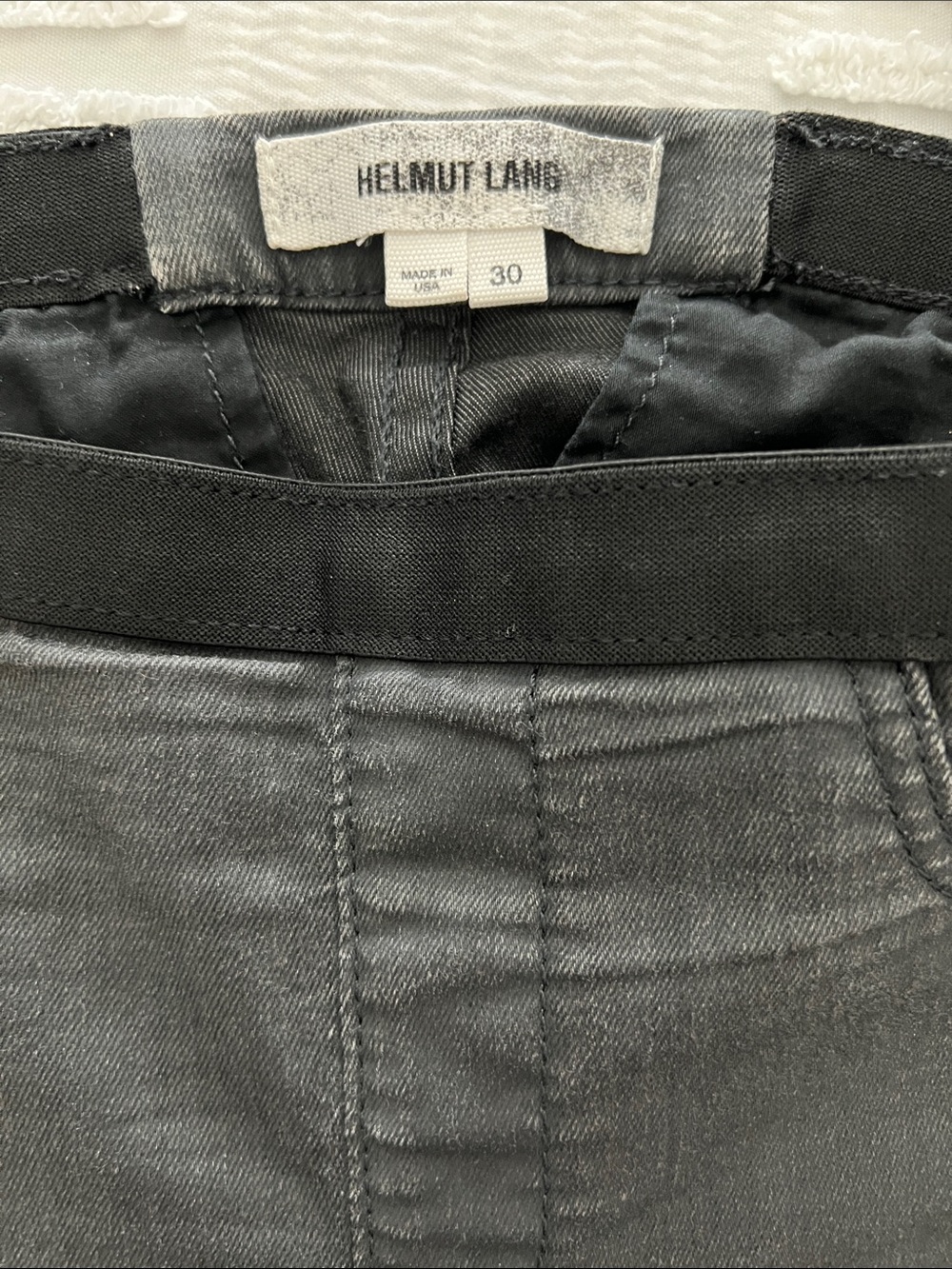Helmut Lang women’s Black grey Skinny Jeans stretch with elastic waist size 30